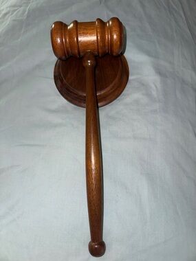 Professional Solid Walnut Gavel & Sounding Block Set - Excellent Condition
